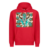 Red gemstone bull skull leopard Premium Hoodie - TumblerDesignByShophia