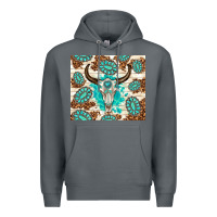 Rock gemstone bull skull leopard Premium Hoodie - TumblerDesignByShophia