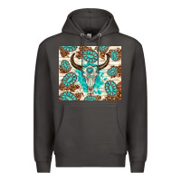 Smoke gemstone bull skull leopard Premium Hoodie - TumblerDesignByShophia