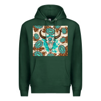 Sports Green gemstone bull skull leopard Premium Hoodie - TumblerDesignByShophia