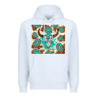 White gemstone bull skull leopard Premium Hoodie - TumblerDesignByShophia