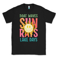 Black boat waves sun rays lake days Classic Tee - JahusDesignShop
