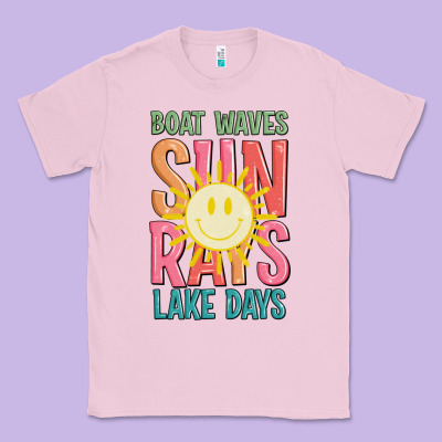 Boat Waves Sun Rays Lake Days Classic Tee Designed By Jahusdesignshop