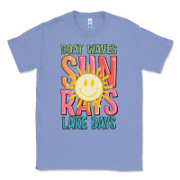 Colony Blue boat waves sun rays lake days Classic Tee - JahusDesignShop