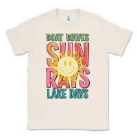 Natural boat waves sun rays lake days Classic Tee - JahusDesignShop