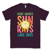Plum boat waves sun rays lake days Classic Tee - JahusDesignShop