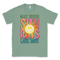 Sage boat waves sun rays lake days Classic Tee - JahusDesignShop