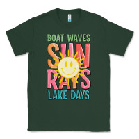 Sports Green boat waves sun rays lake days Classic Tee - JahusDesignShop