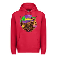 Cardinal highland cow mardi gras Premium Hoodie - JahusDesignShop