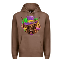 Chestnut highland cow mardi gras Premium Hoodie - JahusDesignShop