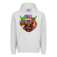 Dove Grey highland cow mardi gras Premium Hoodie - JahusDesignShop