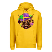 Lemon highland cow mardi gras Premium Hoodie - JahusDesignShop