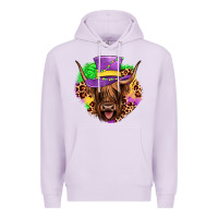 Lilac highland cow mardi gras Premium Hoodie - JahusDesignShop