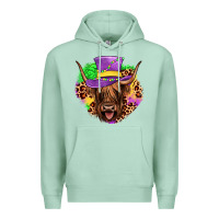 Seafoam highland cow mardi gras Premium Hoodie - JahusDesignShop