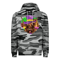 Slate Camo highland cow mardi gras Premium Hoodie - JahusDesignShop