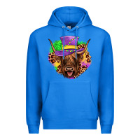 True Royal highland cow mardi gras Premium Hoodie - JahusDesignShop
