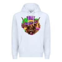 White highland cow mardi gras Premium Hoodie - JahusDesignShop