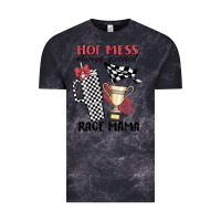 Cloud Black hot mess always stressed race mama Vintage Tee - MaliasSmallBusiness