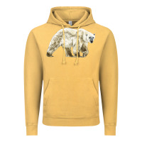 Vintage Mustard Polar Bear Vintage Hoodie - LillyAllenDesigns