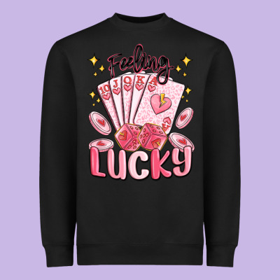 Feeling Lucky Heavyweight Sweatshirt Designed By Maliassmallbusiness