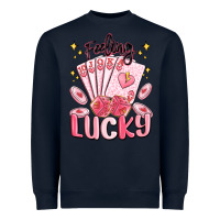 Navy feeling lucky Heavyweight Sweatshirt - MaliasSmallBusiness