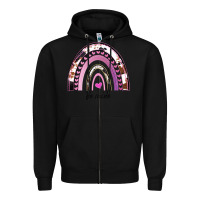 Black Valentines Day Rainbow, Valentines Day Rainbow Cowhide, Zipper Hoodie - Bettercallsaul