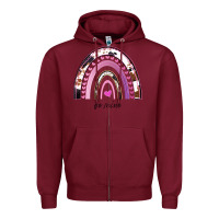 Valentines Day Rainbow, Valentines Day Rainbow Cowhide, Zipper Hoodie | Teevron