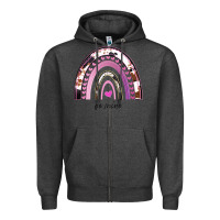 Charcoal Heather Valentines Day Rainbow, Valentines Day Rainbow Cowhide, Zipper Hoodie - Bettercallsaul