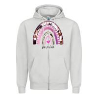 Dove Grey Valentines Day Rainbow, Valentines Day Rainbow Cowhide, Zipper Hoodie - Bettercallsaul