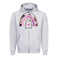Heather Grey Valentines Day Rainbow, Valentines Day Rainbow Cowhide, Zipper Hoodie - Bettercallsaul