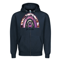 Navy Valentines Day Rainbow, Valentines Day Rainbow Cowhide, Zipper Hoodie - Bettercallsaul