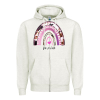 Oatmeal Heather Valentines Day Rainbow, Valentines Day Rainbow Cowhide, Zipper Hoodie - Bettercallsaul