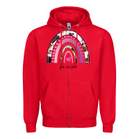 Red Valentines Day Rainbow, Valentines Day Rainbow Cowhide, Zipper Hoodie - Bettercallsaul