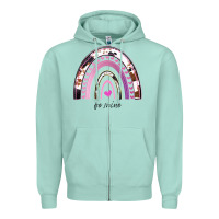 Seafoam Valentines Day Rainbow, Valentines Day Rainbow Cowhide, Zipper Hoodie - Bettercallsaul