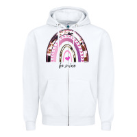 White Valentines Day Rainbow, Valentines Day Rainbow Cowhide, Zipper Hoodie - Bettercallsaul