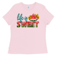Bubblegum Pink life is sweet Ladies Tee - HRA Design Shop