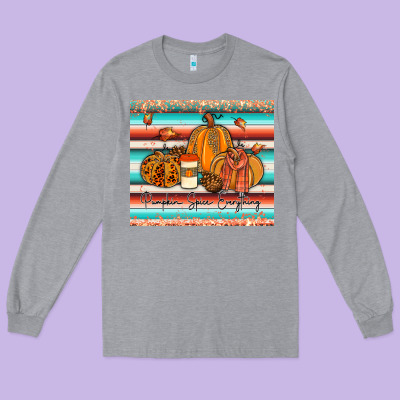 Pumkin Spice Everything Tumbler Long Sleeve Tee Designed By Jahusdesignshop