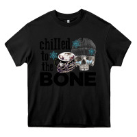 Black Chilled to the bone skull winter Heavy Core Tee - FaDigitalArtStudio