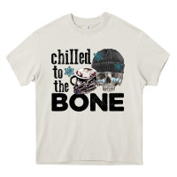 Cream Chilled to the bone skull winter Heavy Core Tee - FaDigitalArtStudio