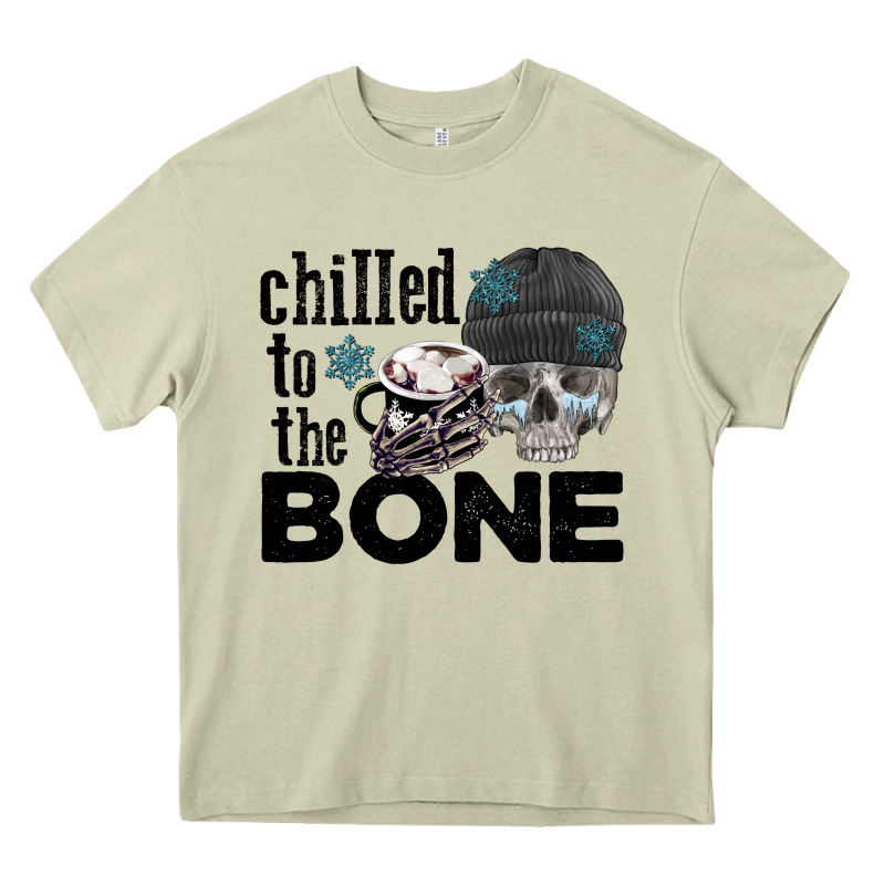 Chilled To The Bone Skull Winter Heavy Core Tee by FaDigitalArtStudio | Teevron