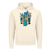Vintage Artic Winter long haired Cow Vintage Hoodie - NancyCooperArtShop