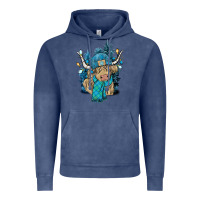 Vintage Denim Winter long haired Cow Vintage Hoodie - NancyCooperArtShop