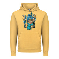 Vintage Mustard Winter long haired Cow Vintage Hoodie - NancyCooperArtShop