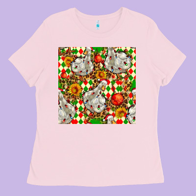 Christmas Leopard Duck Ladies Tee Designed By Fadigitalartstudio