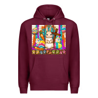 Burgundy easter day rabbit Premium Hoodie - TumblerDesignByShophia