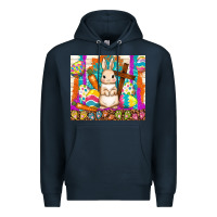 Navy easter day rabbit Premium Hoodie - TumblerDesignByShophia