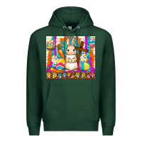 Sports Green easter day rabbit Premium Hoodie - TumblerDesignByShophia