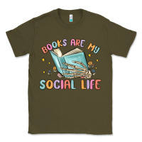 Army Green books are my social life Classic Tee - MaliasSmallBusiness