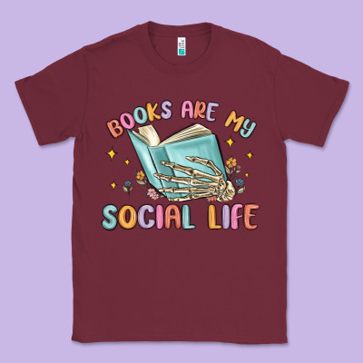 Books Are My Social Life Classic Tee Designed By Maliassmallbusiness