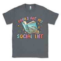 Charcoal Heather books are my social life Classic Tee - MaliasSmallBusiness